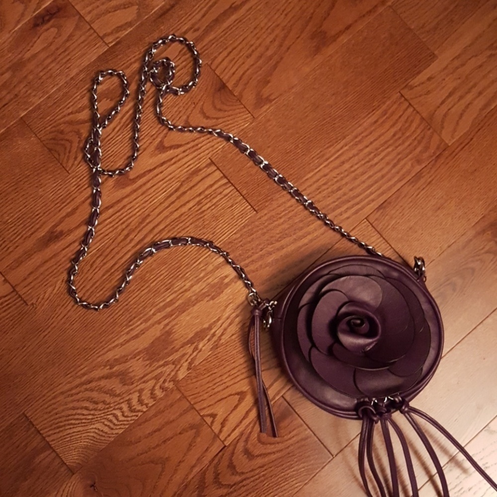 Purple flower mini bag.